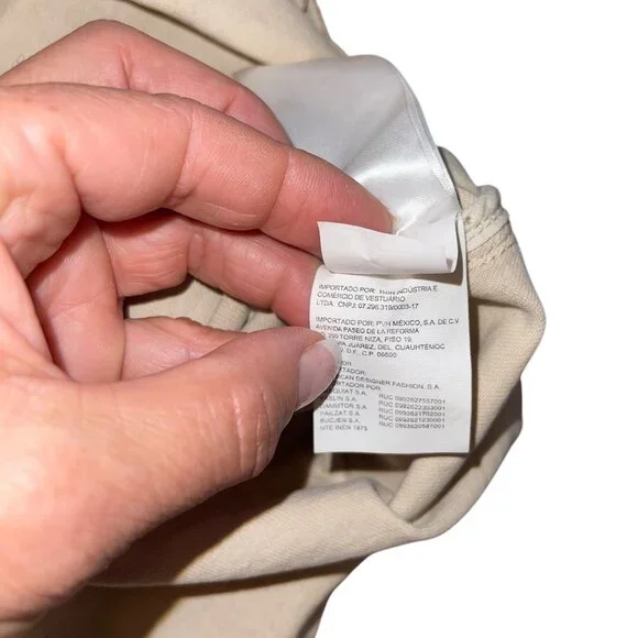 Calvin Klein Womens Overalls Vest Set Beige Size Large Cuffed Shorts Bib Y2K - Picture 15 of 15